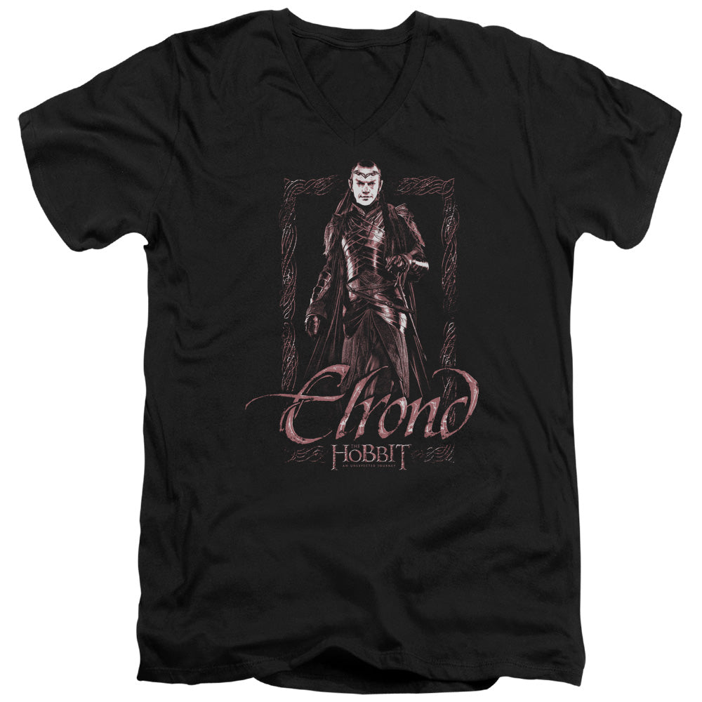 The Hobbit - Elrond Stare - Short Sleeve Adult V-neck - Black T-shirt