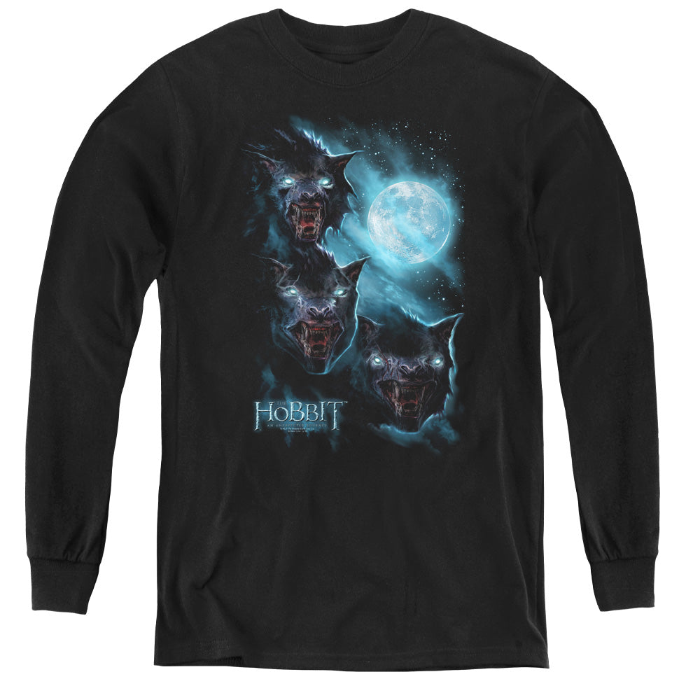 The Hobbit - Three Warg Moon - Youth Long Sleeve Tee - Black