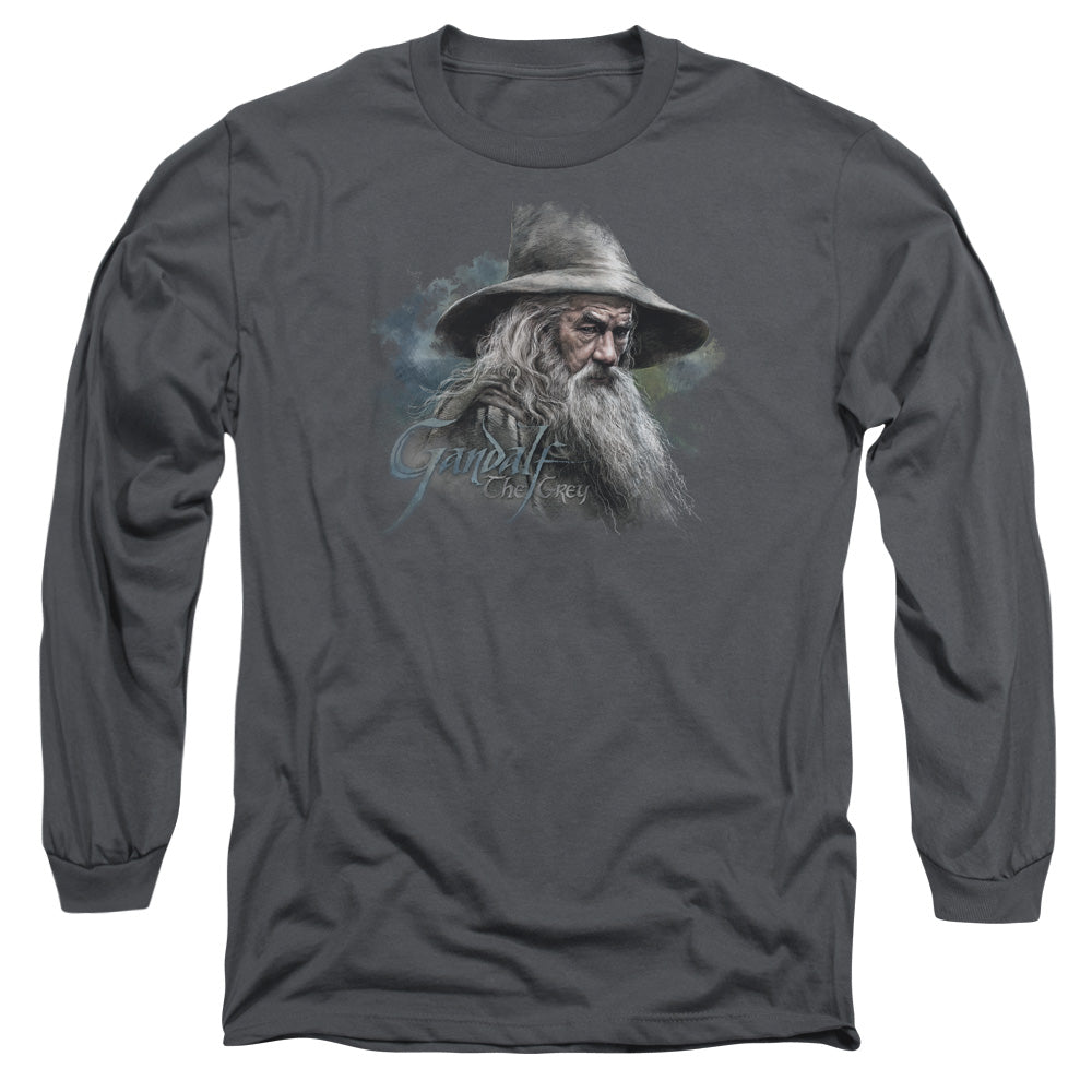 The Hobbit - Gandalf The Grey - Long Sleeve Adult 18/1 - Charcoal T-shirt