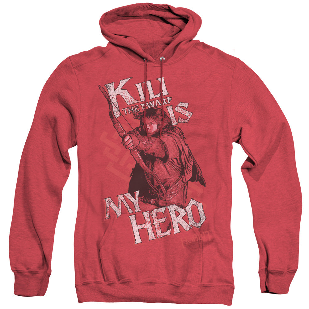 The Hobbit - Kili Is My Hero - Adult Heather Hoodie - Red