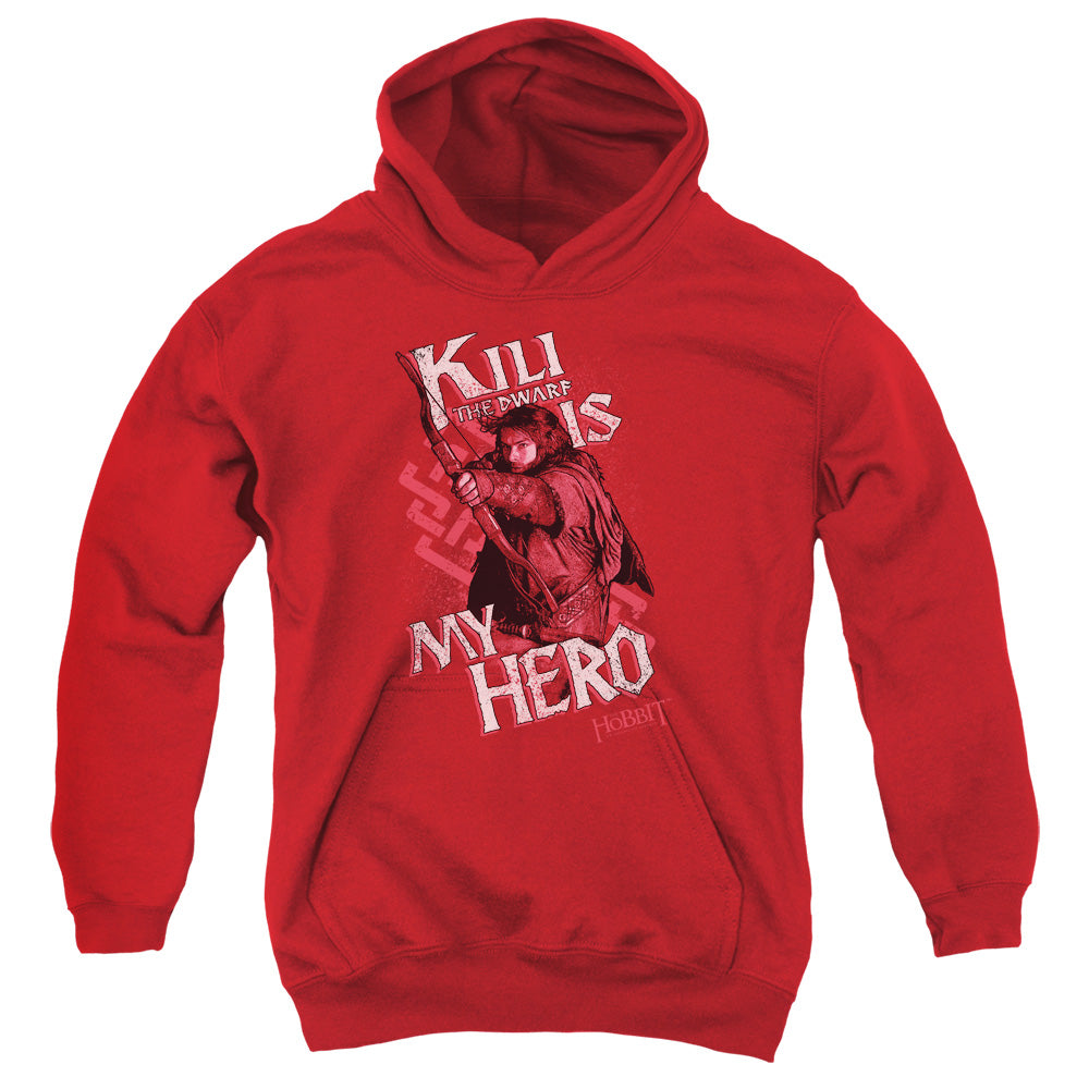 The Hobbit - Kili Is My Hero - Youth Pull-over Hoodie - Red