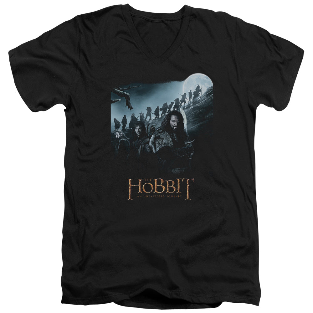 The Hobbit - A Journey - Short Sleeve Adult V-neck - Black T-shirt