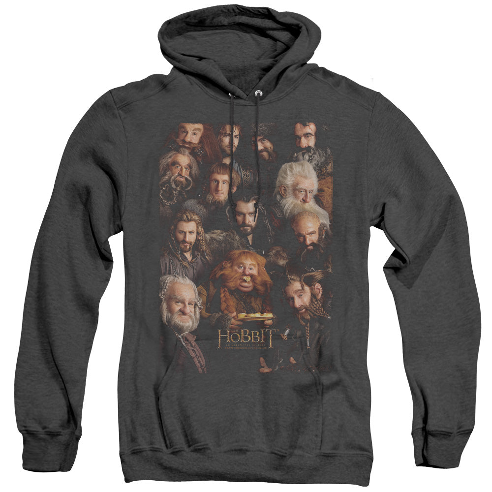 The Hobbit - Dwarves Poster - Adult Heather Hoodie - Black