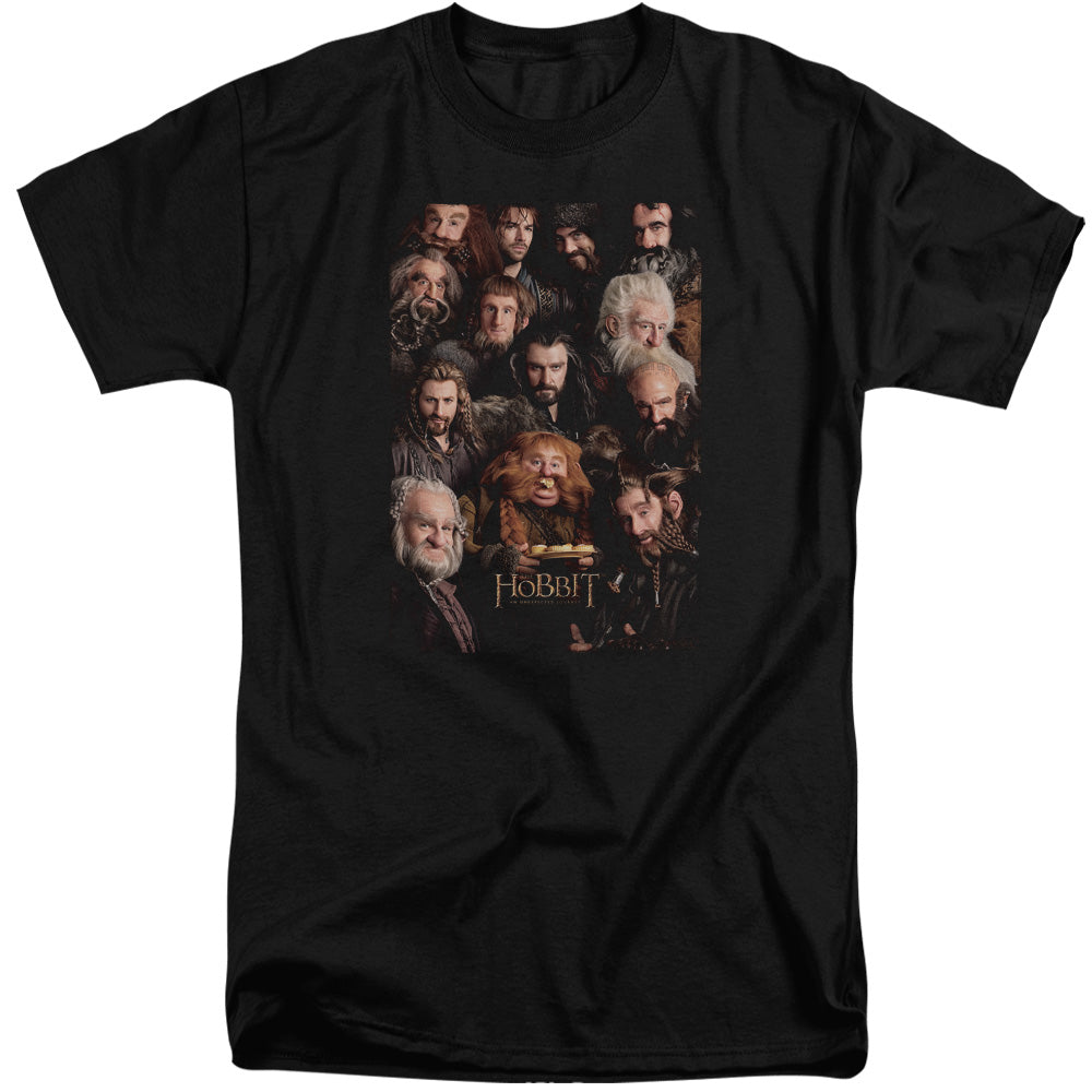 The Hobbit - Dwarves Poster - Short Sleeve Adult Tall - Black T-shirt