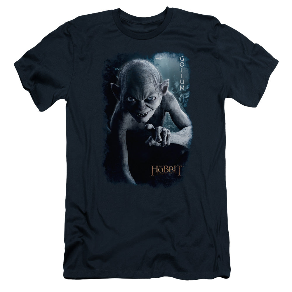 The Hobbit - Gollum Poster - Short Sleeve Adult 30/1 - Navy T-shirt