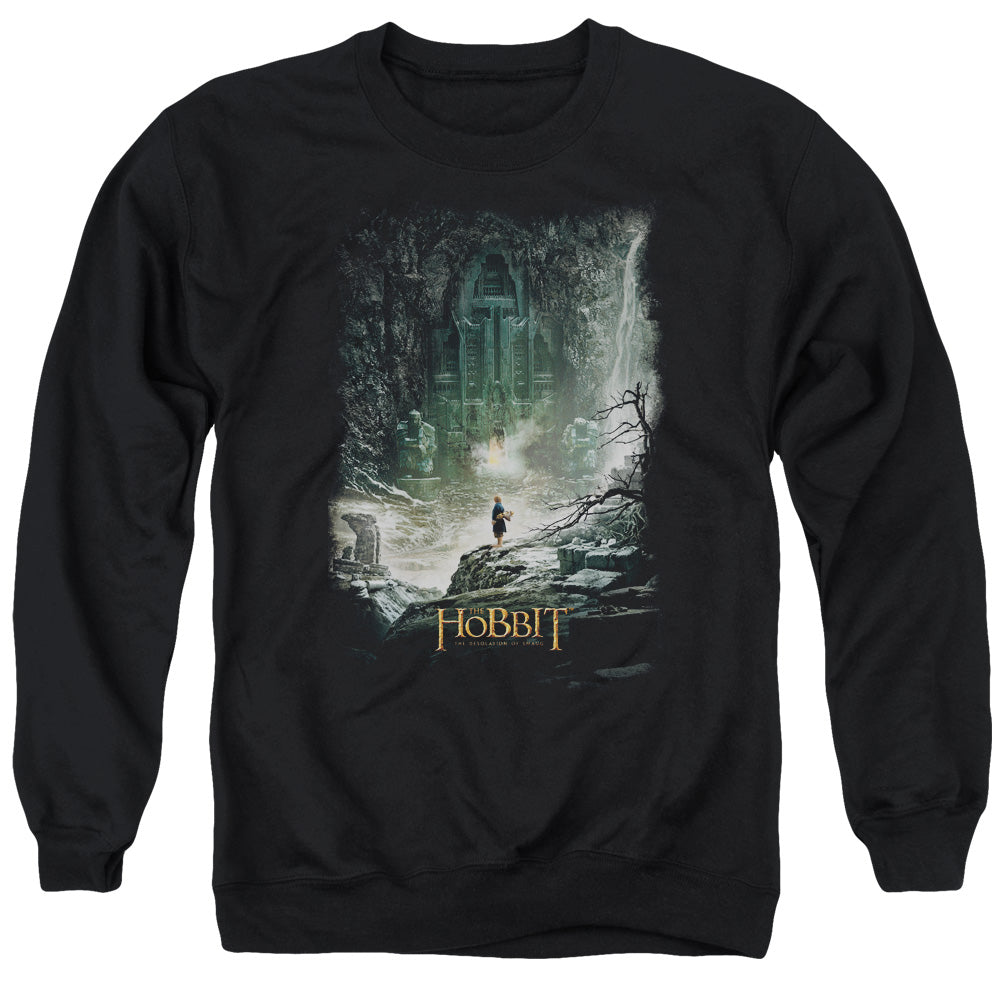 Hobbit - At Smaug&#39;s Door - Adult Crewneck Sweatshirt - Black