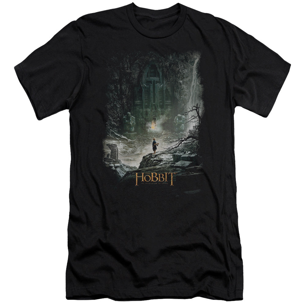 Hobbit - At Smaugs Door - Short Sleeve Adult 30/1 - Black T-shirt