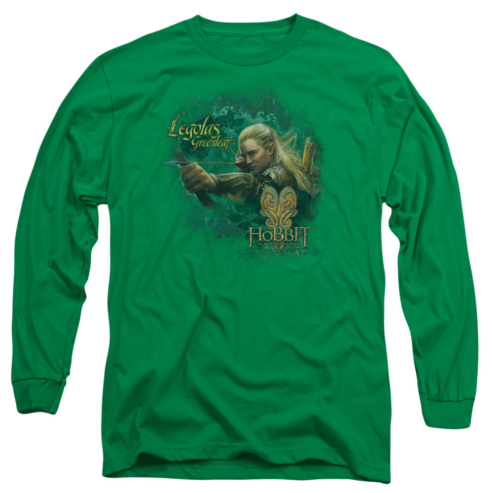 Hobbit - Greenleaf - Long Sleeve Adult 18/1 - Kelly Green T-shirt