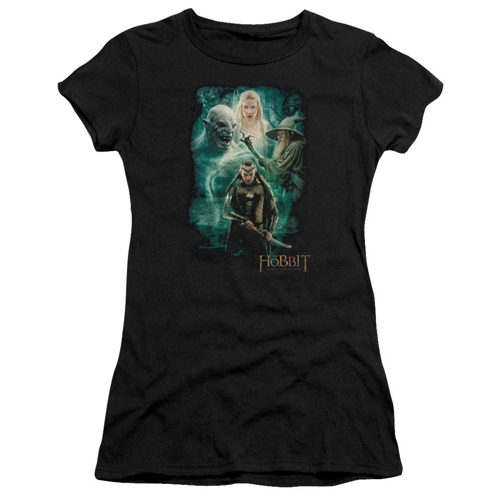 Hobbit - Elronds Crew - Short Sleeve Junior Sheer - Black T-shirt