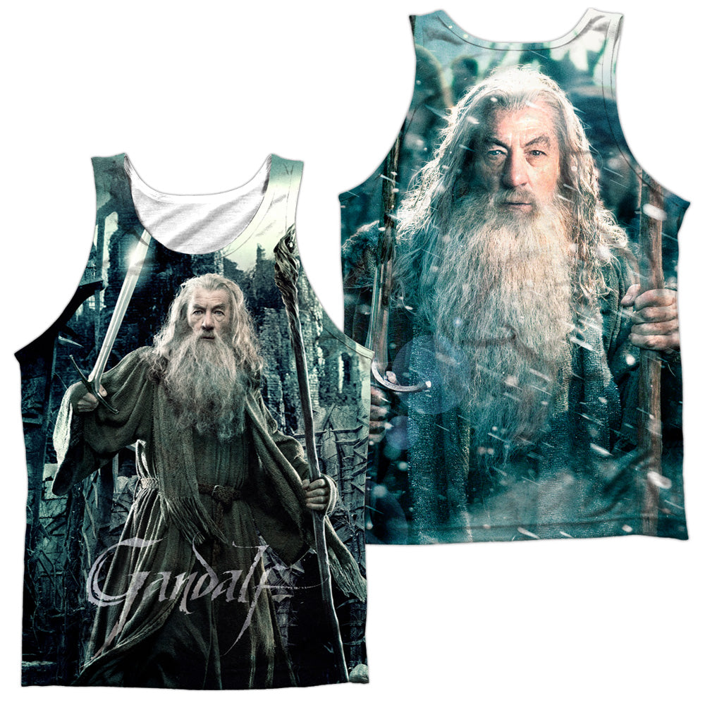 Hobbit - Wizard (Front/back) - Adult 100% Poly Tank Top - White