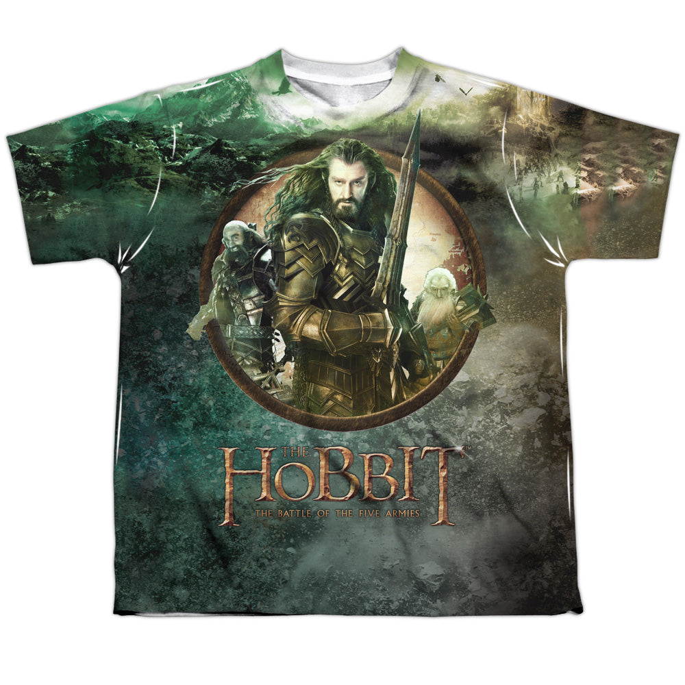 Hobbit - Dwarves Vs Azog - Short Sleeve Youth Poly Crew - White T-shirt