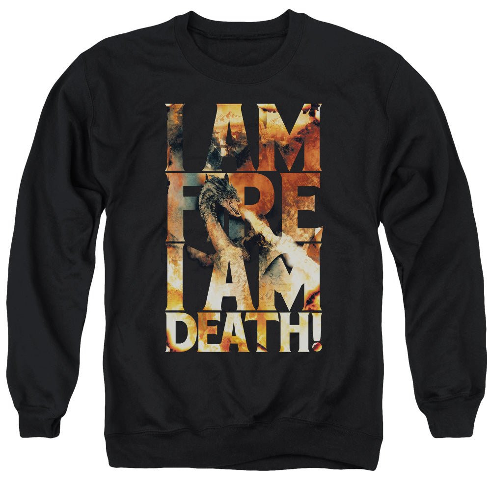 Hobbit I Am Fire - Adult Crewneck Sweatshirt - Black