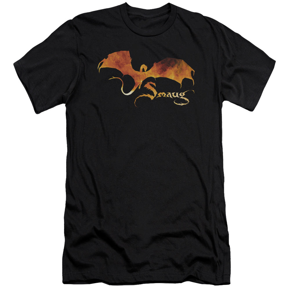 Hobbit - Smaug On Fire-premuim Canvas Adult Slim Fit 30/1 - Black