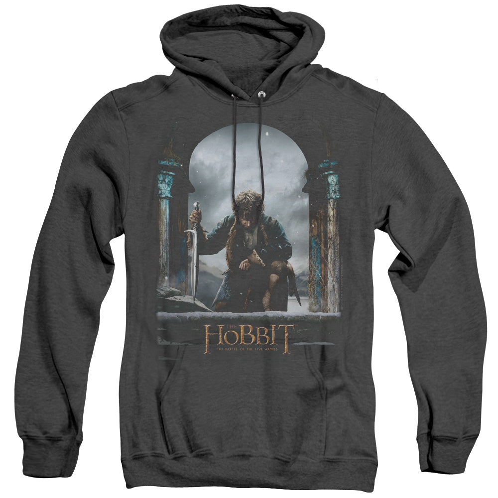 Hobbit - Bilbo Poster - Adult Heather Hoodie - Black