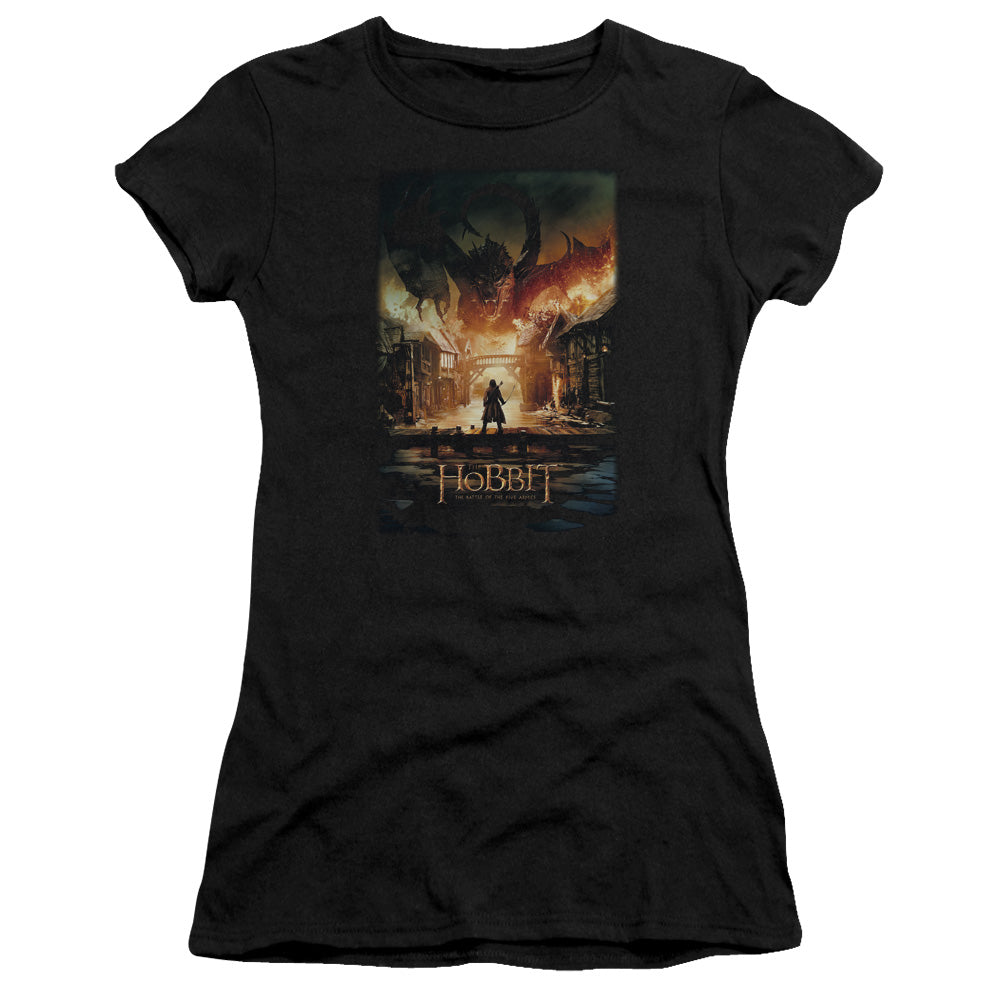 Hobbit - Smaug Poster - Short Sleeve Junior Sheer - Black T-shirt