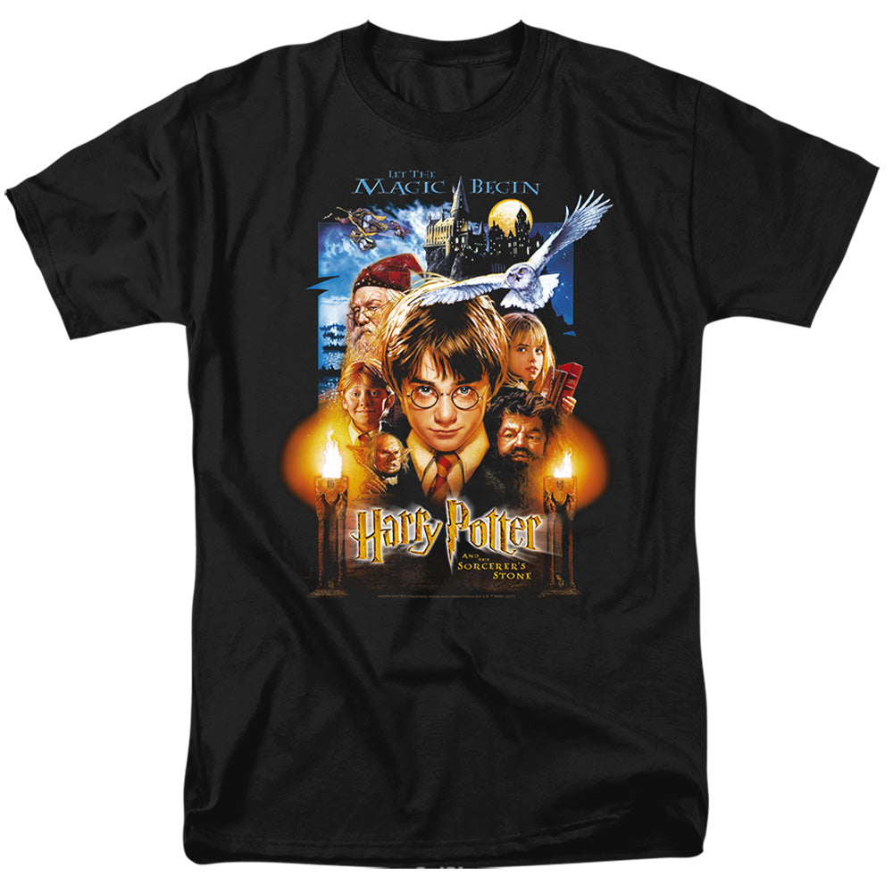 Harry Potter - Movie Poster - Short Sleeve Adult 18/1 - Black T-shirt