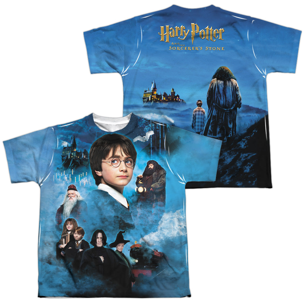 Harry Potter - First Year (Front/back Print) - Short Sleeve Youth Poly Crew - White T-shirt