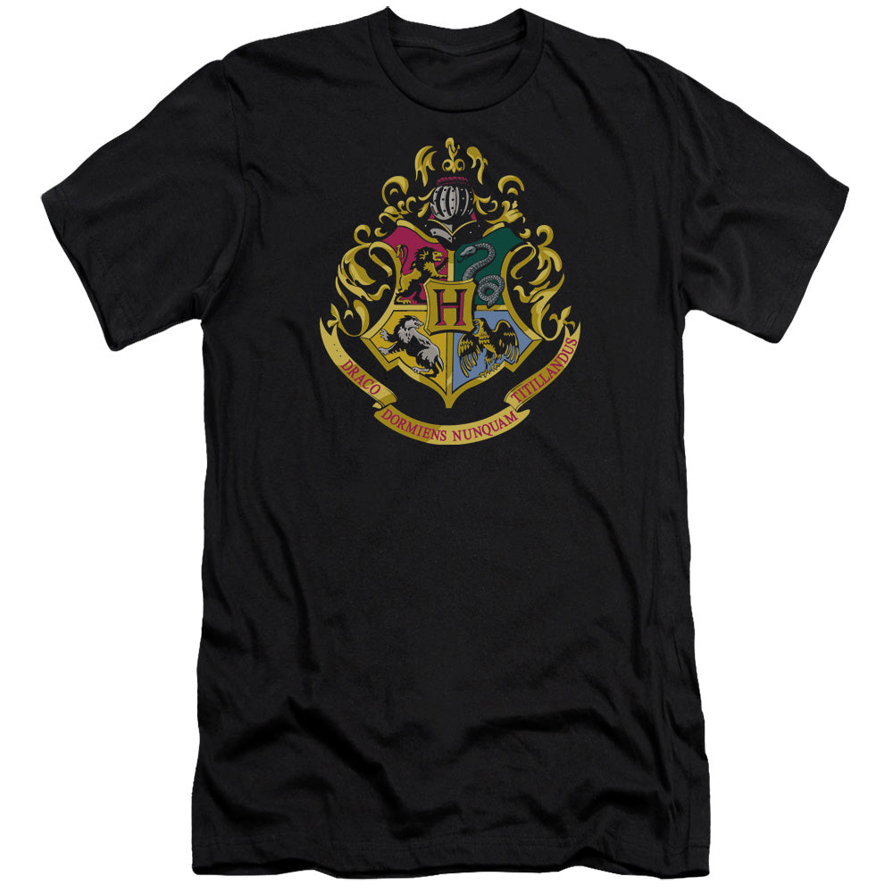 Harry Potter - Hogwarts Crest - Short Sleeve Adult 30/1 - Black T-shirt