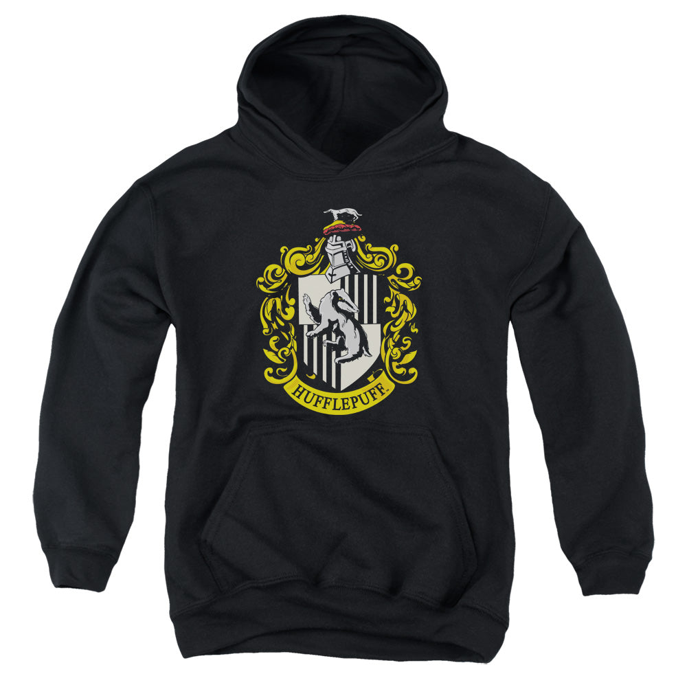 Harry Potter - Hufflepuff Crest - Youth Pull-over Hoodie - Black