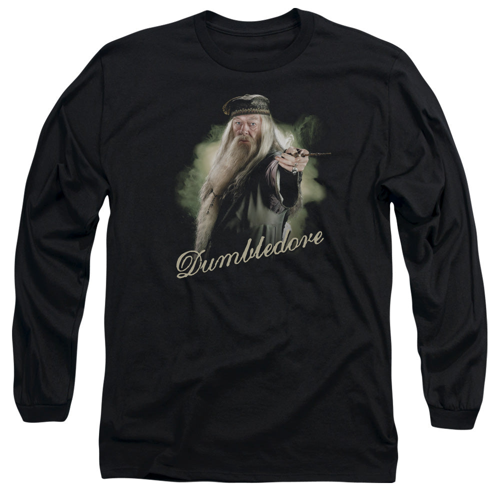 Harry Potter - Dumbledore Wand - Long Sleeve Adult 18/1 - Black T-shirt