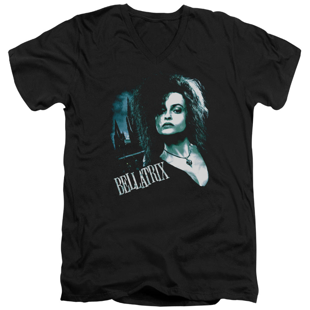 Harry Potter - Bellatrix Closeup - Short Sleeve Adult V-neck 30/1 - Black T-shirt