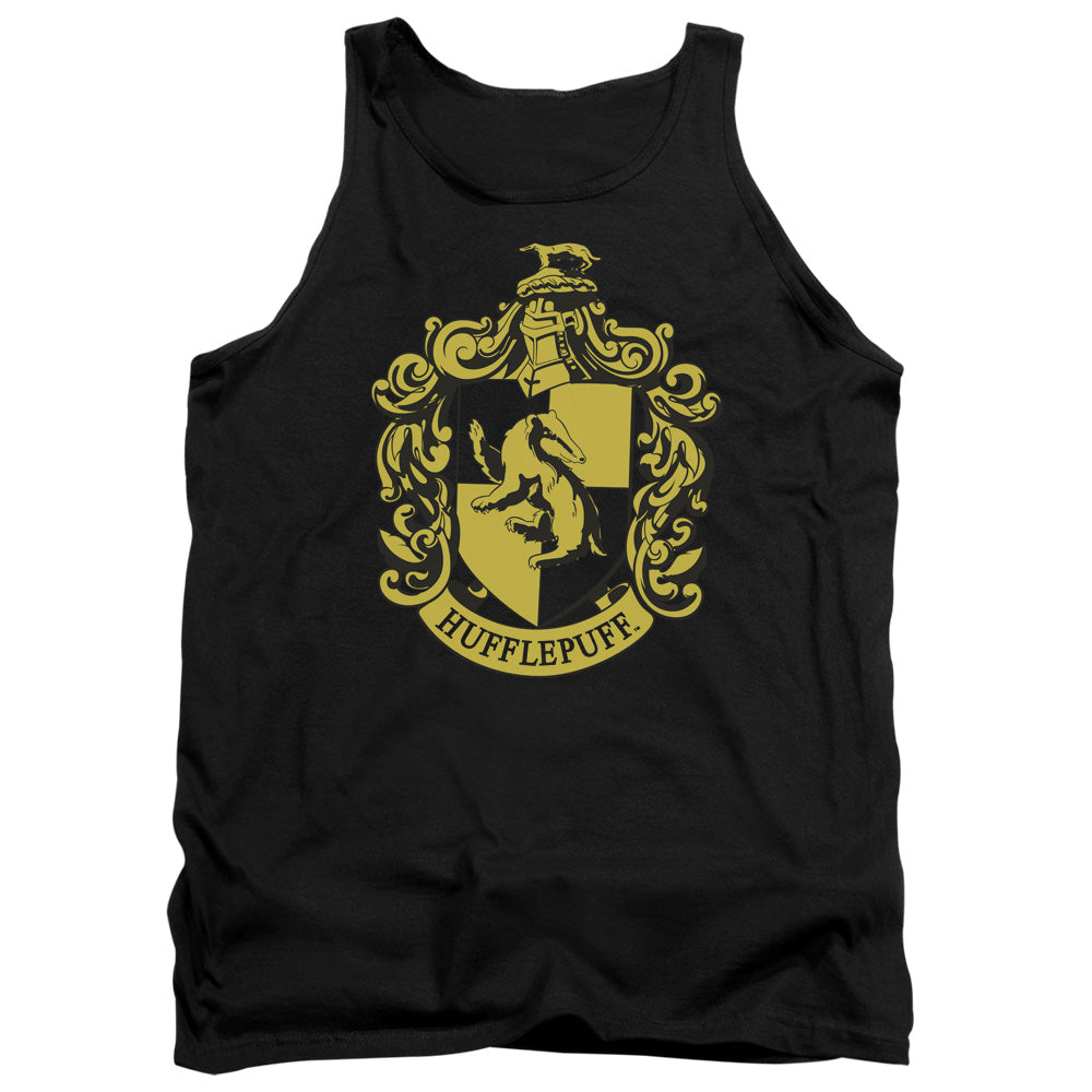 Harry Potter - Hufflepuff Crest - Adult Tank - Black