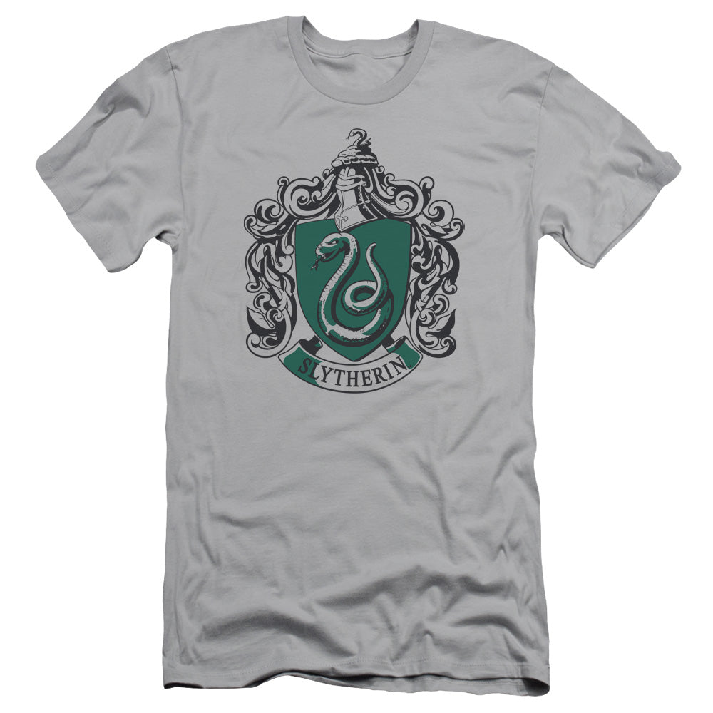 Harry Potter - Slytherine Crest-hbo Short Sleeve Adult 30/1 - Silver T-shirt