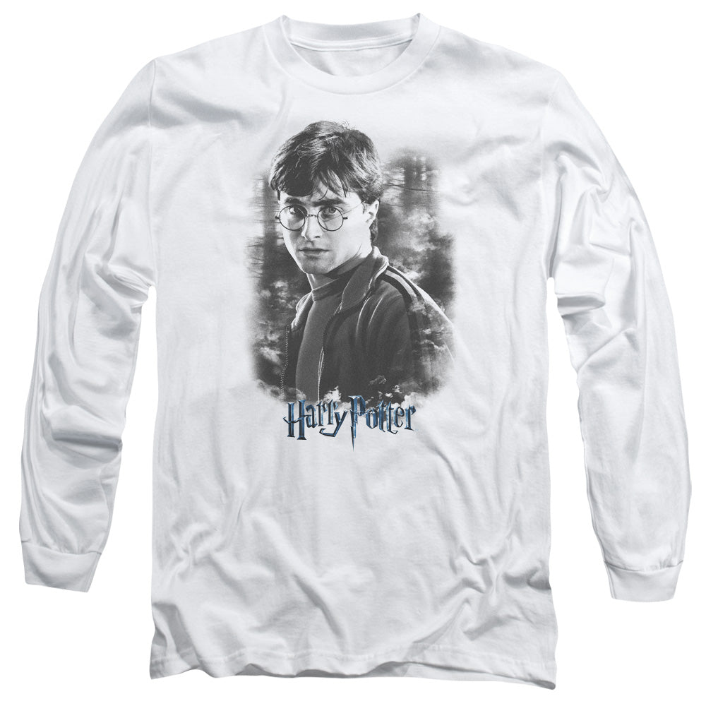 Harry Potter - Harry In The Woods - Long Sleeve Adult 18/1 - White T-shirt