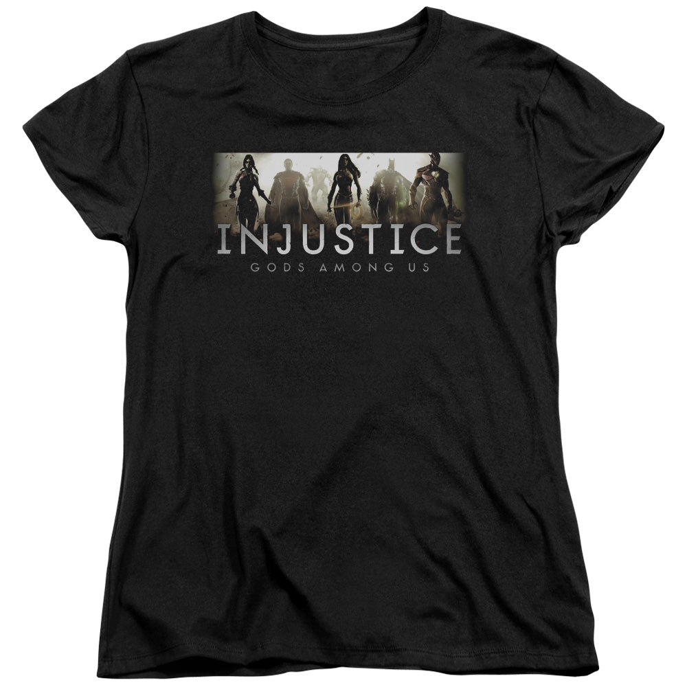 Injustice Gods Among Us - Logo - Short Sleeve Womens Tee - Black T-shirt