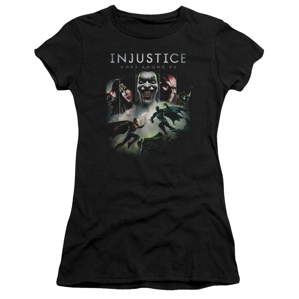 Injustice Gods Among Us - Key Art - Short Sleeve Junior Sheer - Black T-shirt