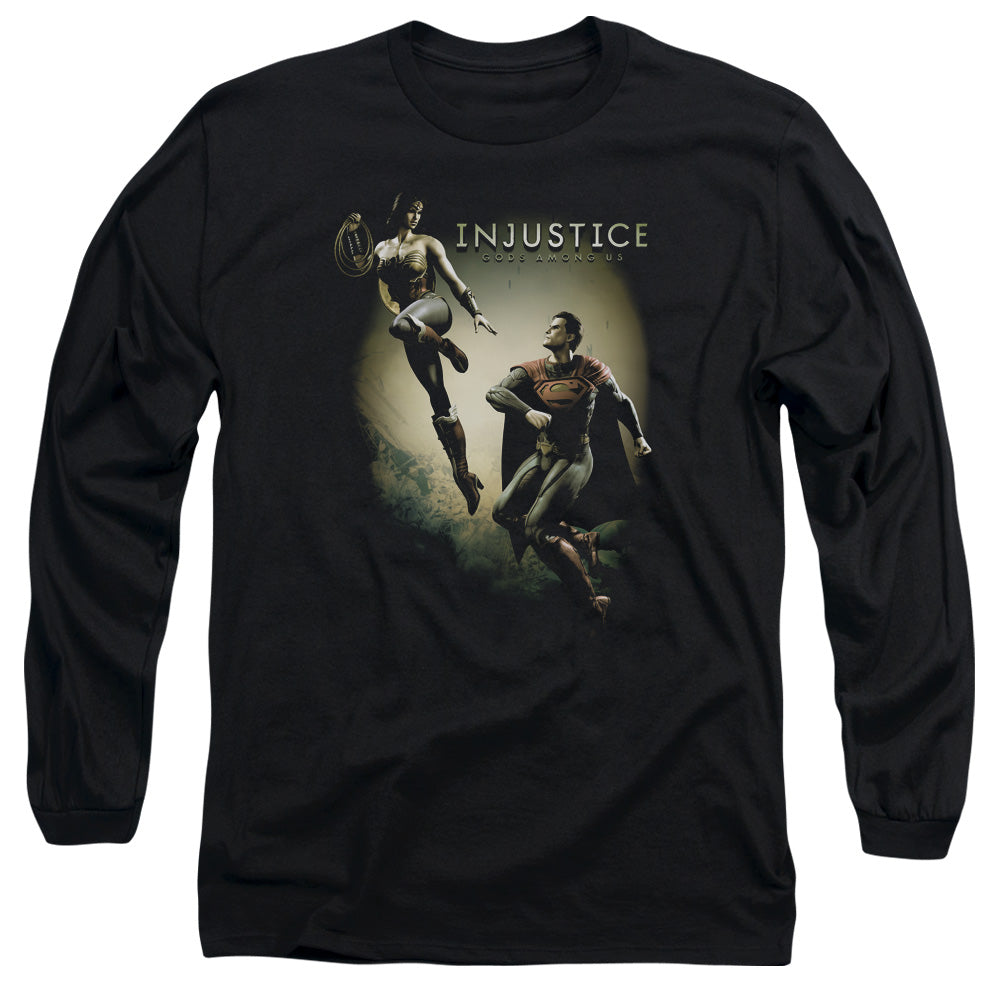 Injustice Gods Among Us - Battle Of The Gods - Long Sleeve Adult 18/1 - Black T-shirt