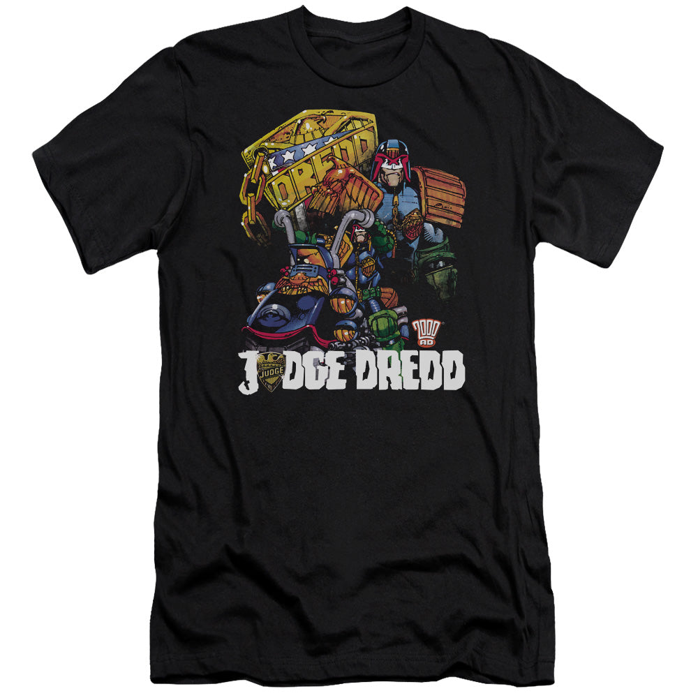 Judge Dredd Bike And Badge-premuim Canvas Adult Slim