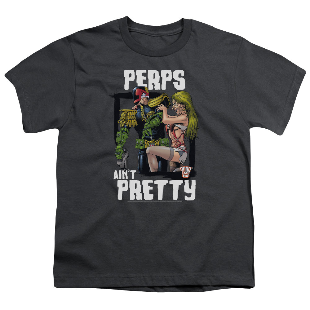 Judge Dredd - Aint Pretty - Short Sleeve Youth 18/1 - Charcoal T-shirt