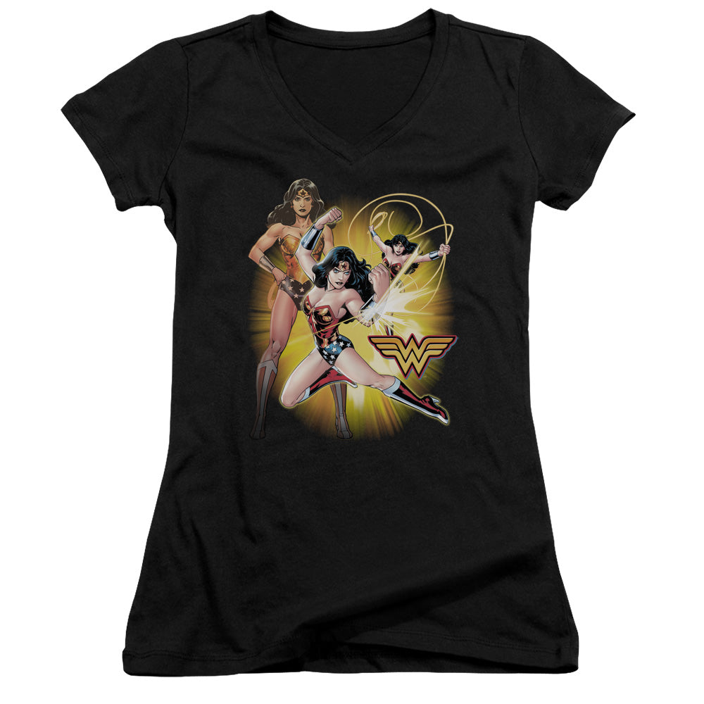 Jla - Wonder Woman - Junior V-neck - Black