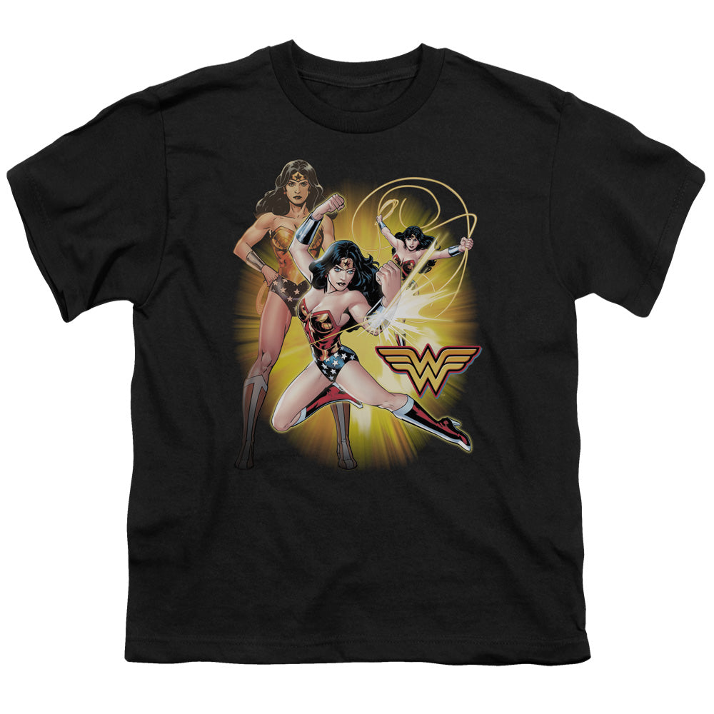 Jla - Wonder Woman - Short Sleeve Youth 18/1 - Black T-shirt