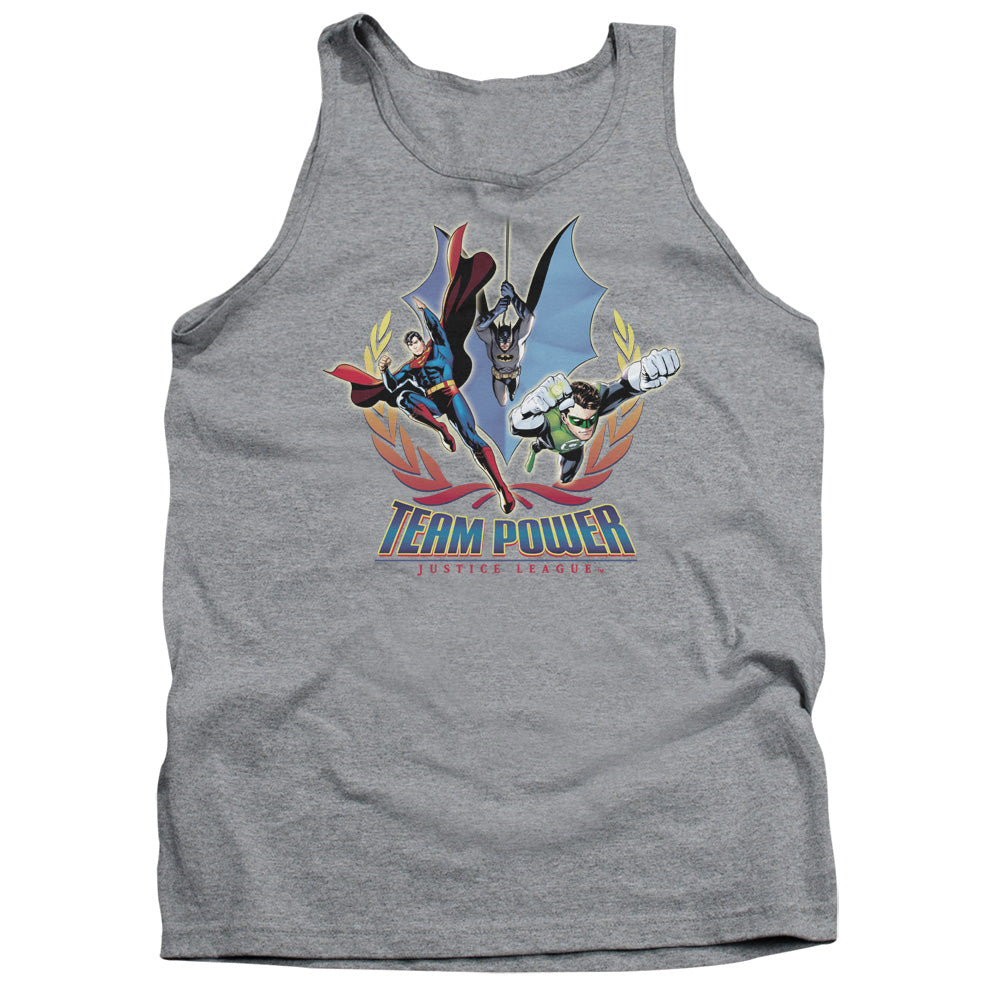 Jla - Team Power - Adult Tank - Athletic Heather