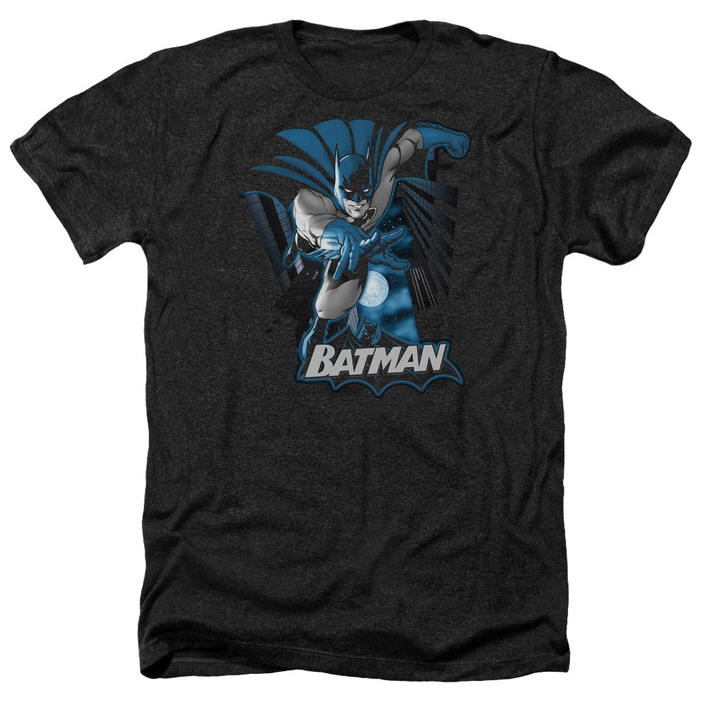 Jla - Batman Blue & Gray - Adult Heather-black