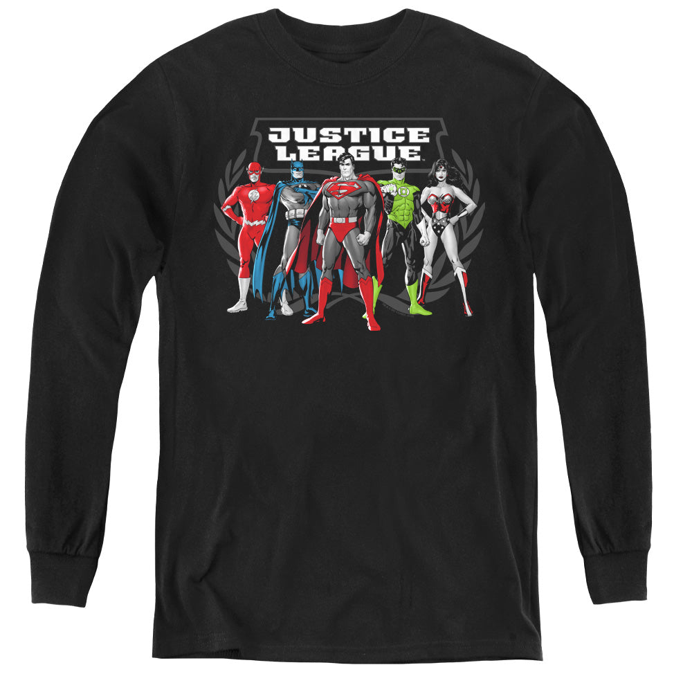 Jla - The Big Five - Youth Long Sleeve Tee - Black