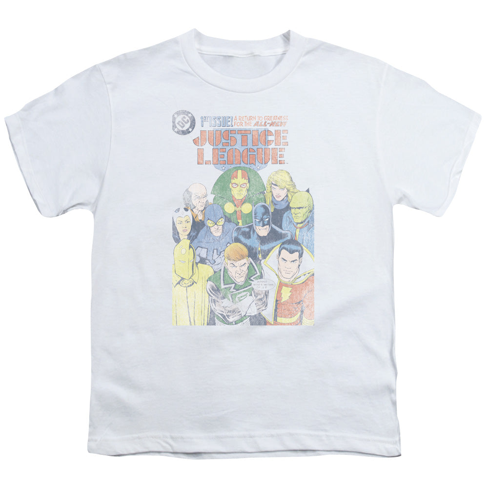 Jla - Justice League #1 Cover - Short Sleeve Youth 18/1 - White T-shirt