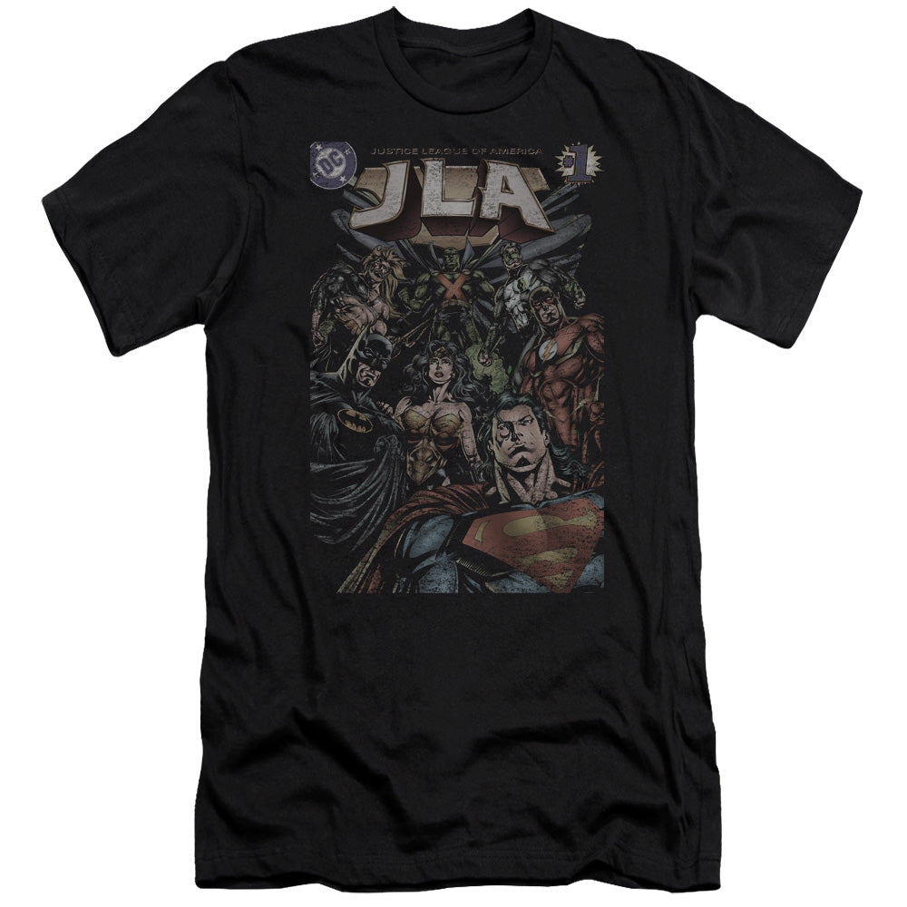 Jla - #1 Cover-premuim Canvas Adult Slim Fit 30/1 - Black