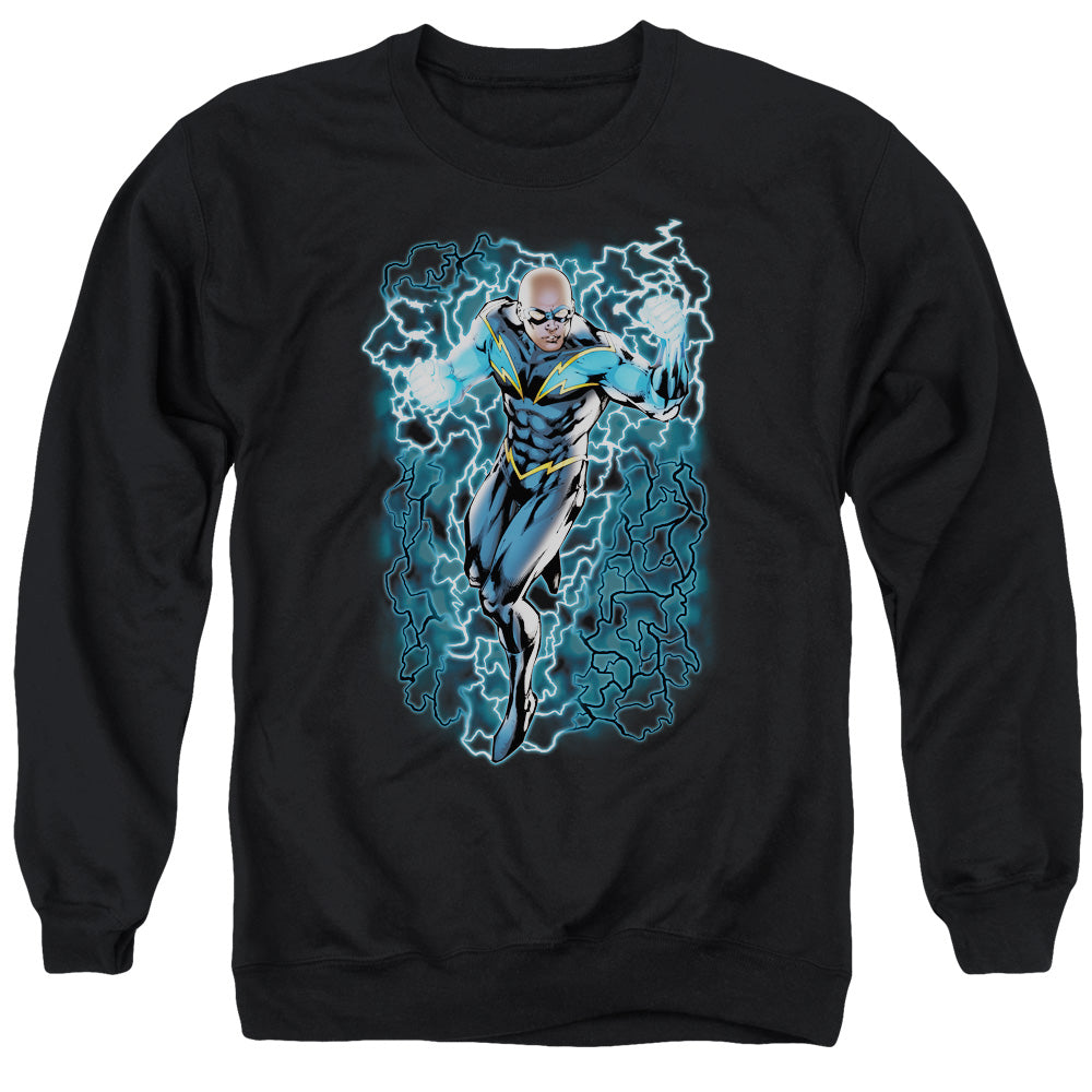 Jla - Black Lightning Bolts - Adult Crewneck Sweatshirt - Black