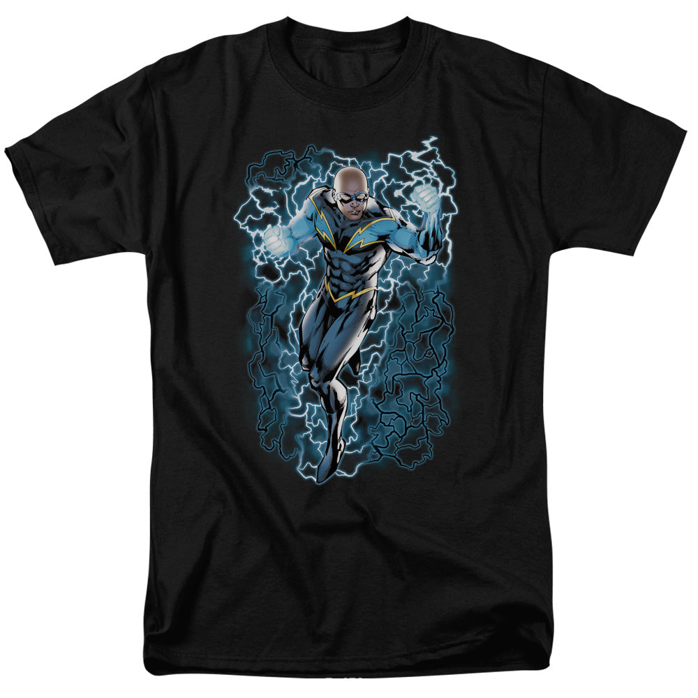 Jla - Black Lightning Bolts - Short Sleeve Adult 18/1 - Black T-shirt