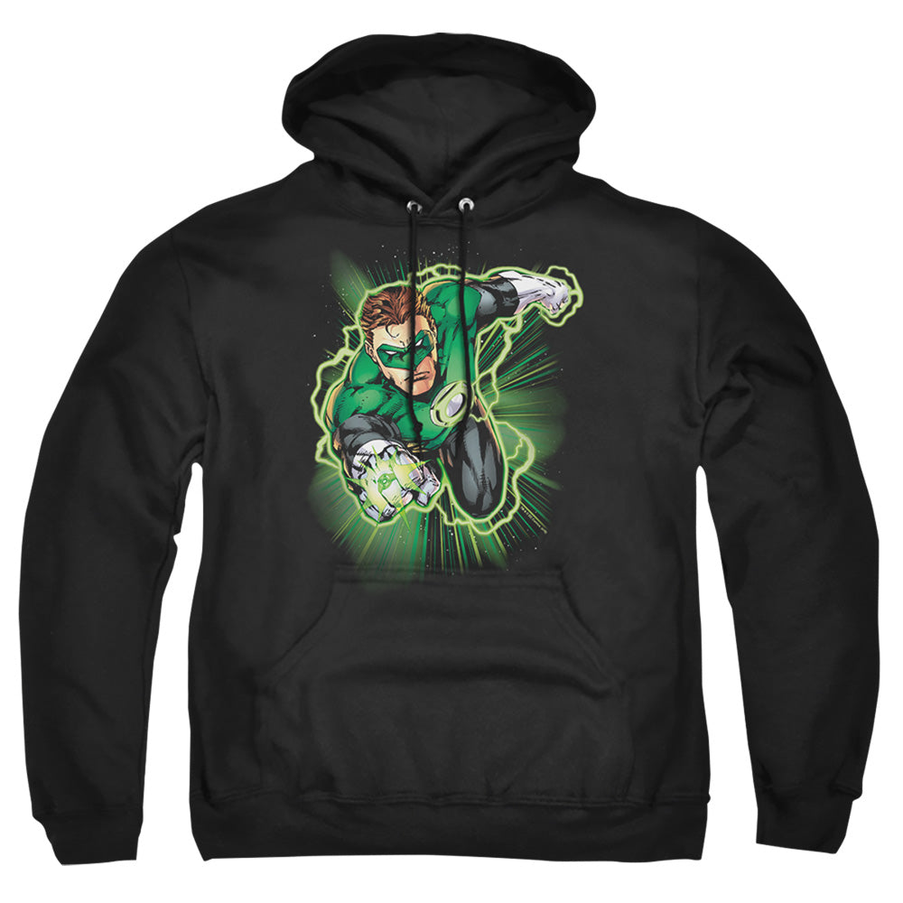 Jla - Green Lantern Energy - Adult Pull-over Hoodie - Black