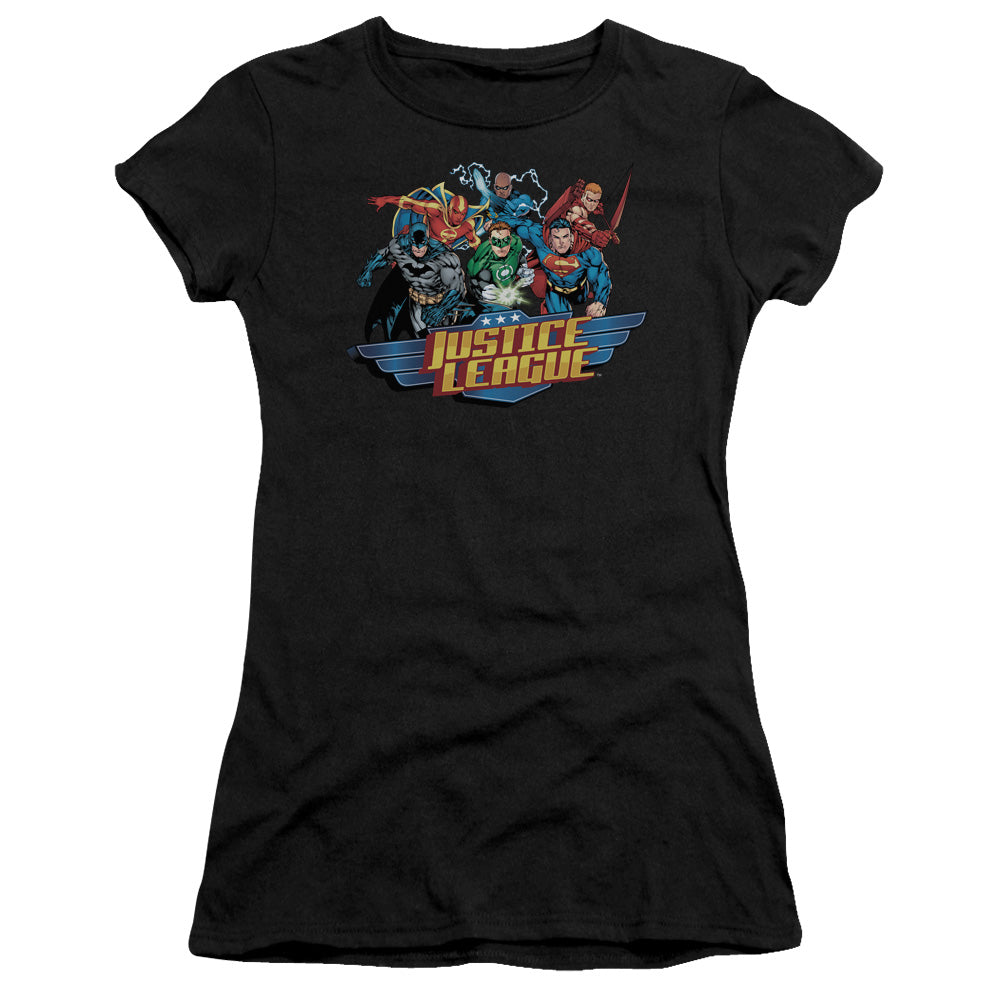 Jla - Ready To Fight - Short Sleeve Junior Sheer - Black T-shirt