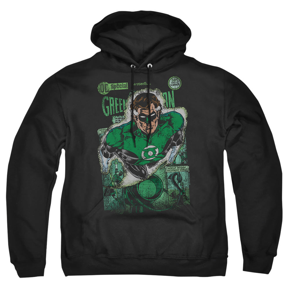 Jla - Green Lantern #1 Distress - Adult Pull-over Hoodie - Black