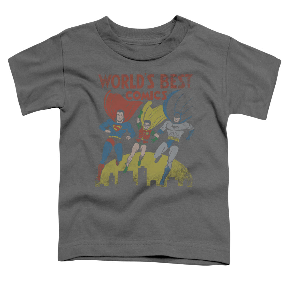 Jla - Worlds Best - Short Sleeve Toddler Tee - Charcoal T-shirt