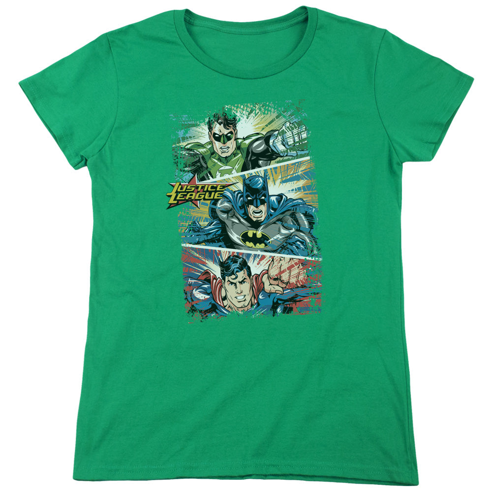 JLA GREEN LANTERN PANELS-S/S WOMENS T-Shirt