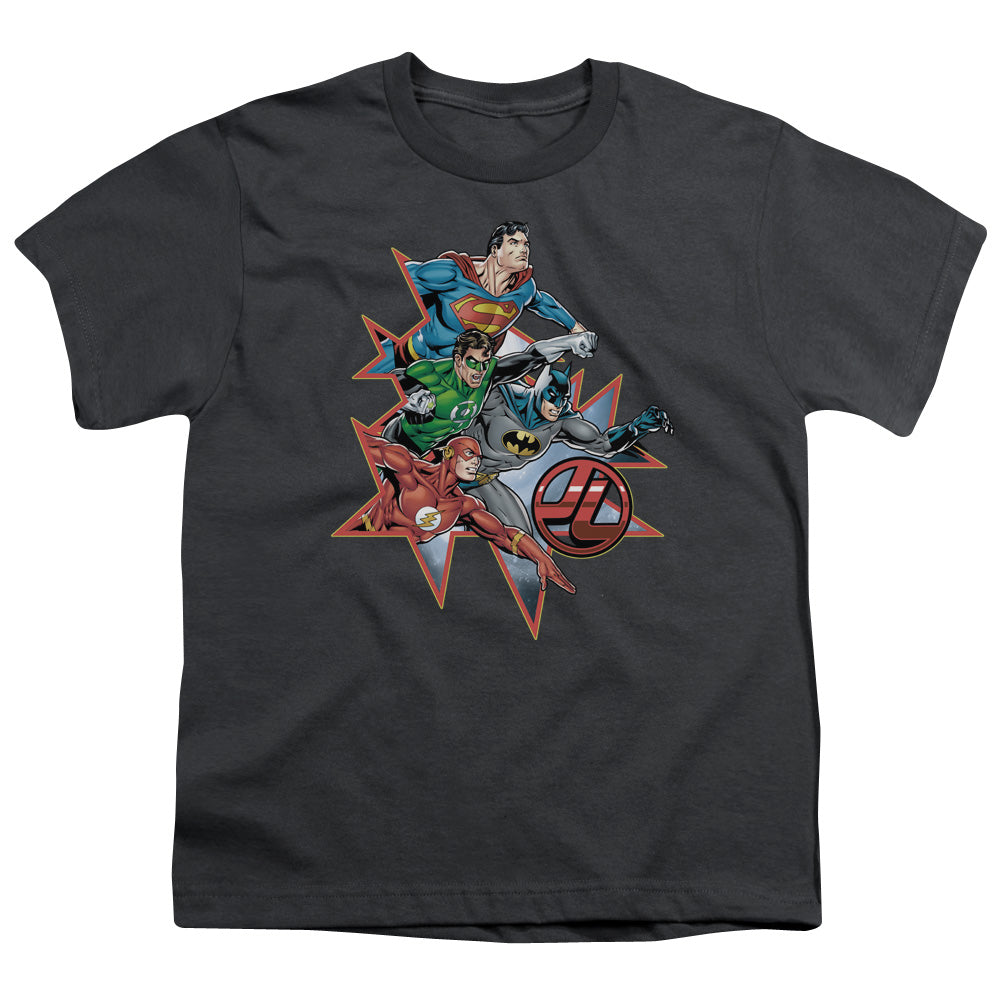 Jla - Starburst - Short Sleeve Youth 18/1 - Charcoal T-shirt