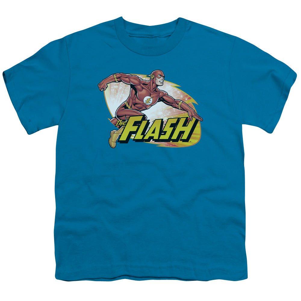 Jla - Flash Zoom - Short Sleeve Youth 18/1 - Turquoise T-shirt