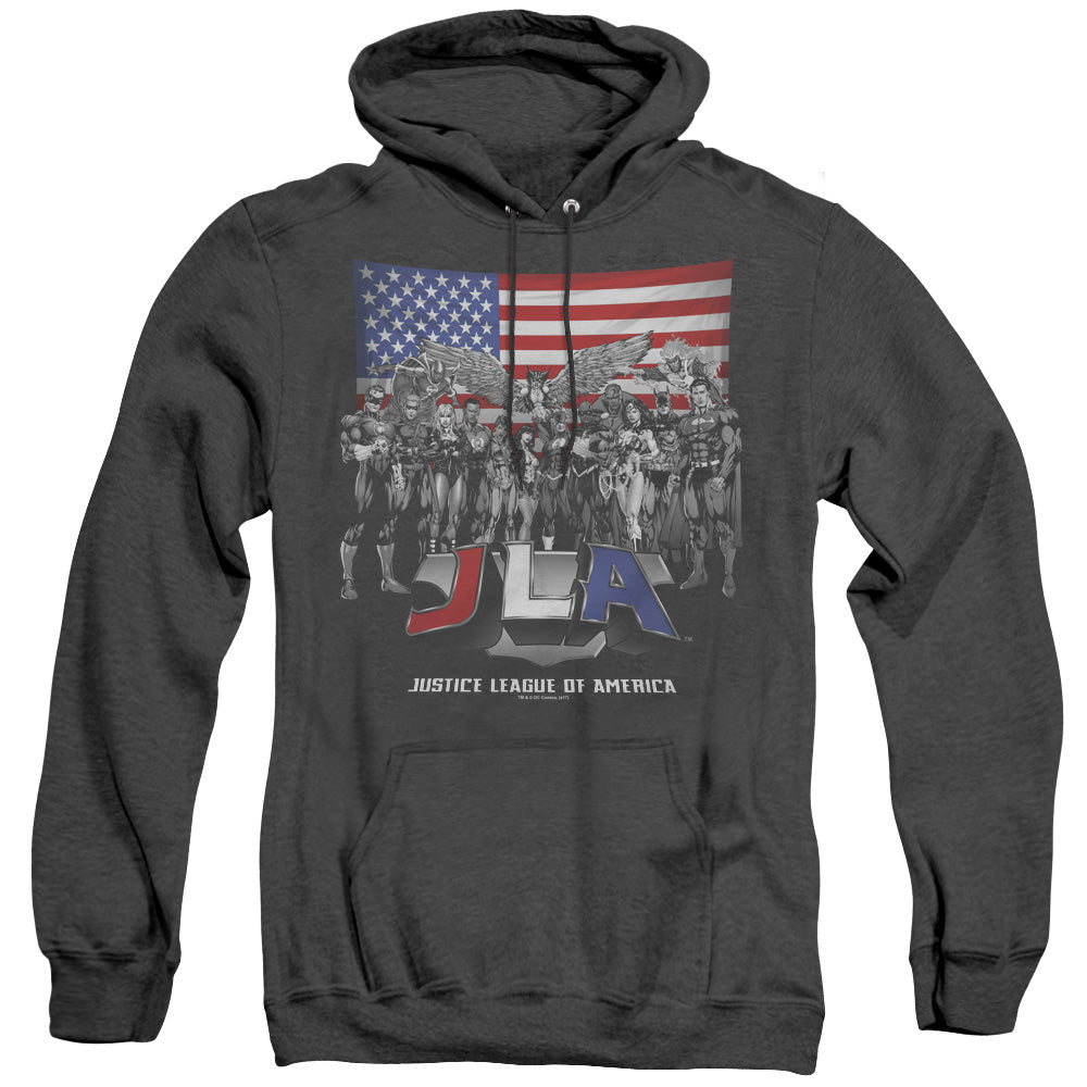 Jla - All American League - Adult Heather Hoodie - Black